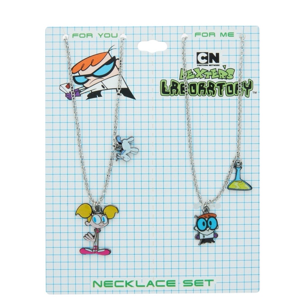 NEW Cartoon Network Dexter's Laboratory Dexter & Dee Dee Best Friend Necklace